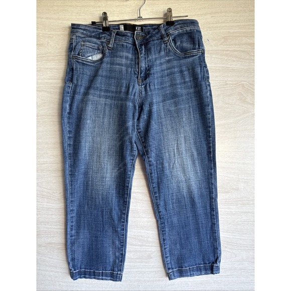 Kut from the Kloth Denim - KUT from the Kloth women's blue denim cropped jeans Straight Leg Lauren Sz 10